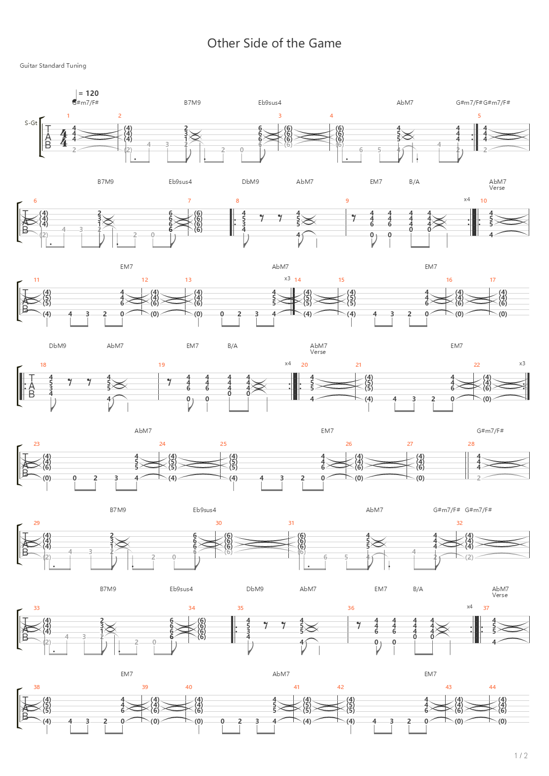 Other Side Of The Game吉他谱