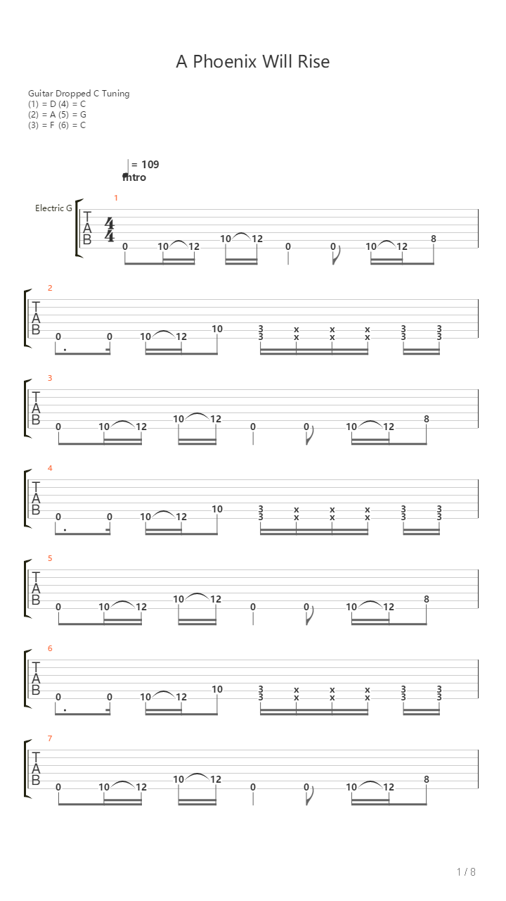 A Phoenix Will Rise吉他谱