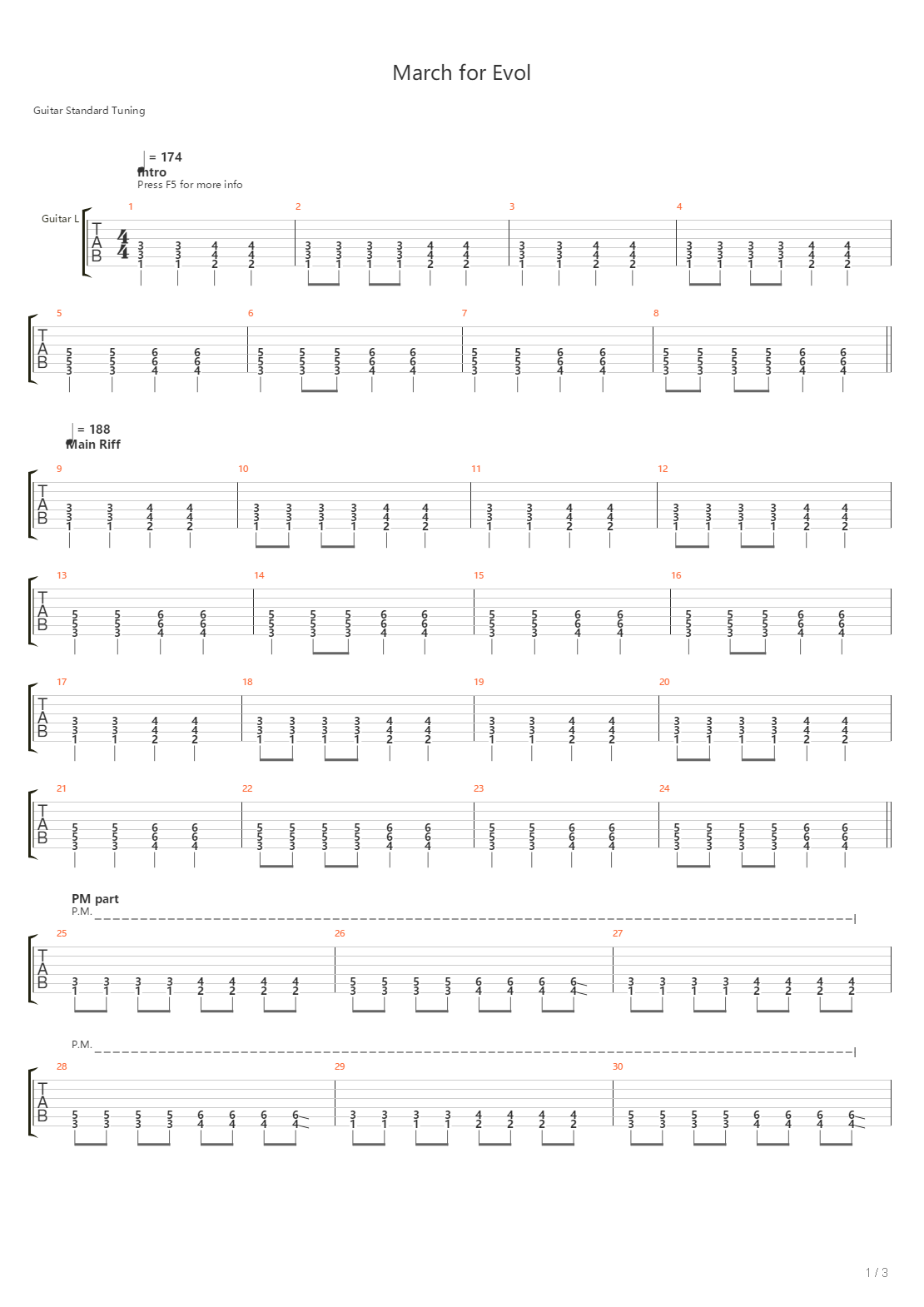March For Evol吉他谱