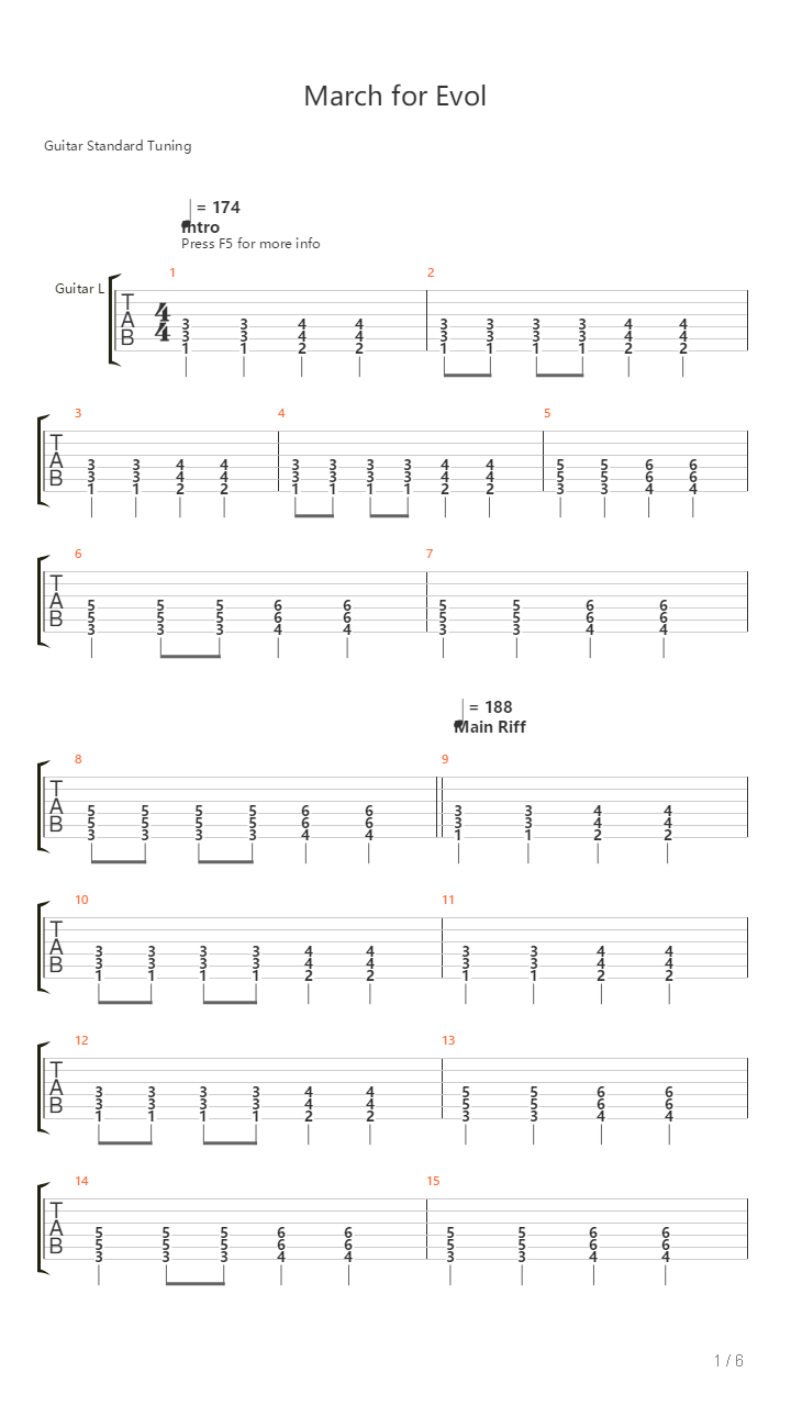 March For Evol吉他谱