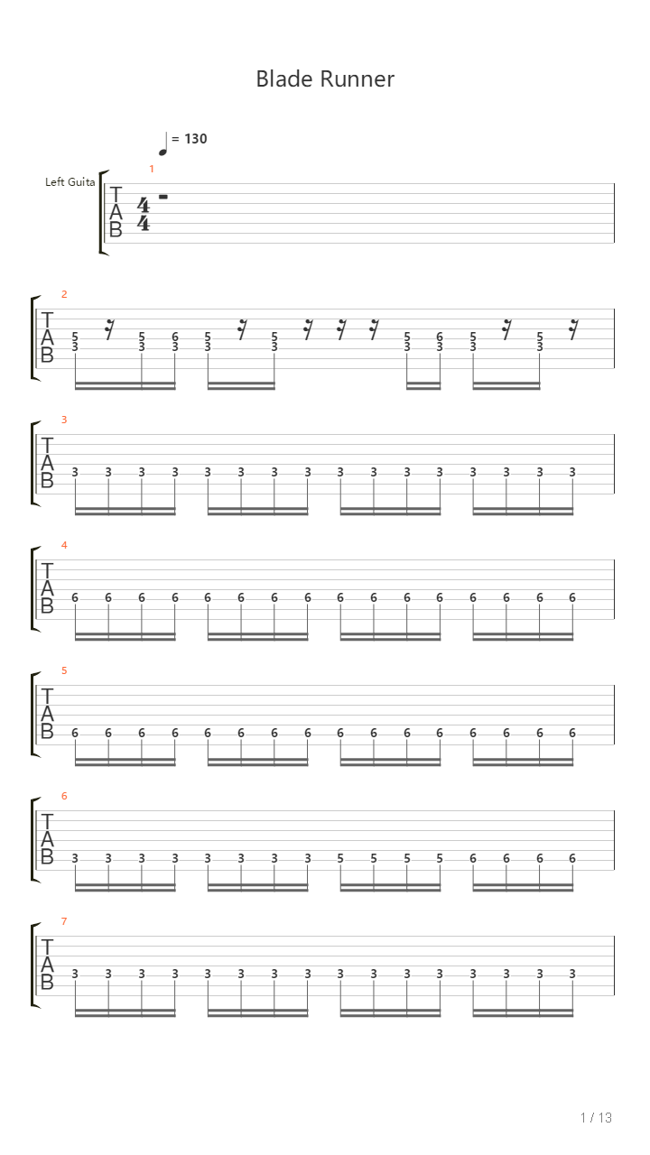 Blade Runner吉他谱