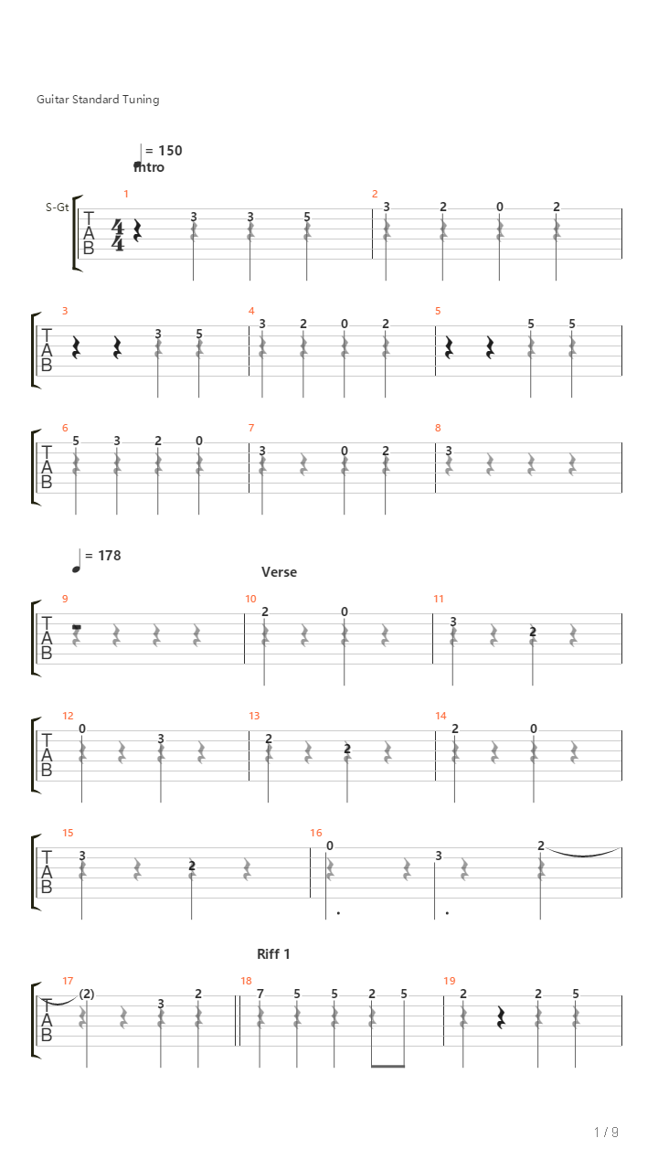 Sign吉他谱