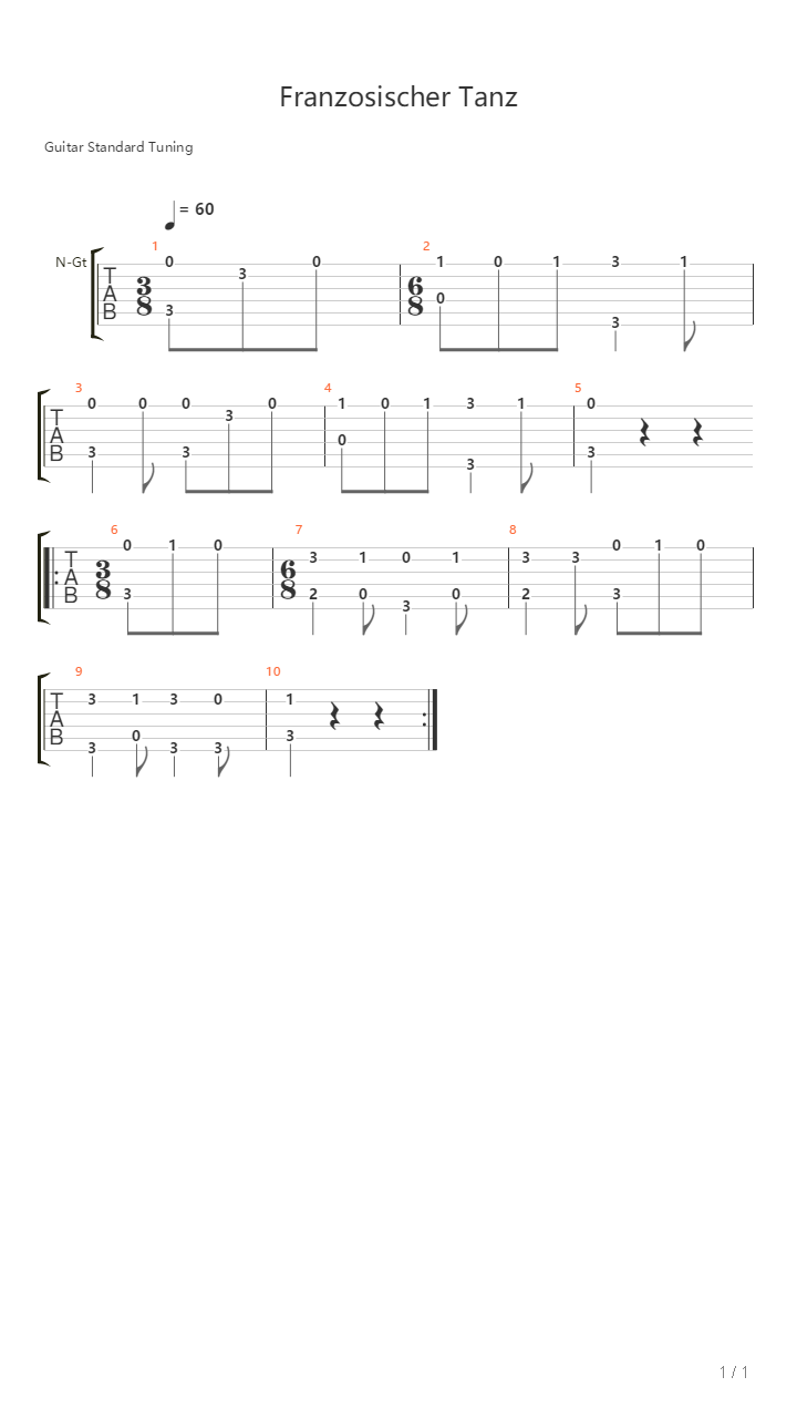 Franzosischer Tanz吉他谱