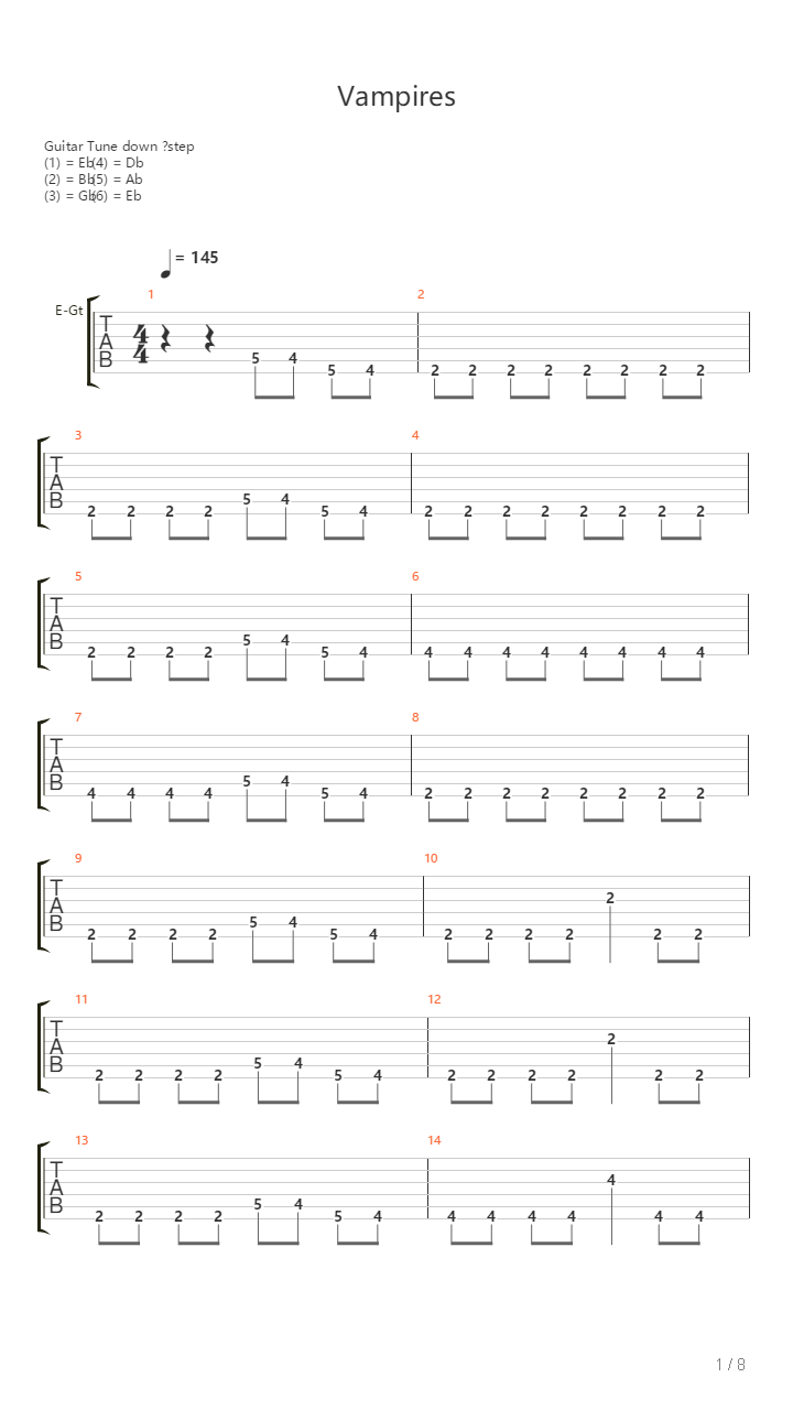 Vampires吉他谱