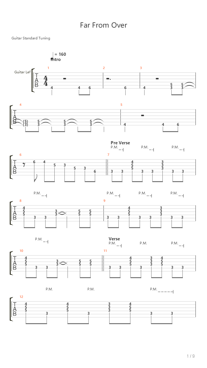 Far From Over吉他谱