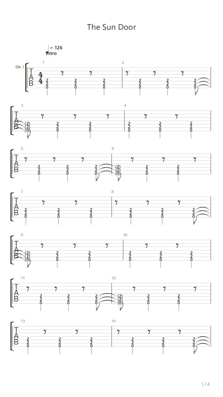 The Sun Door吉他谱