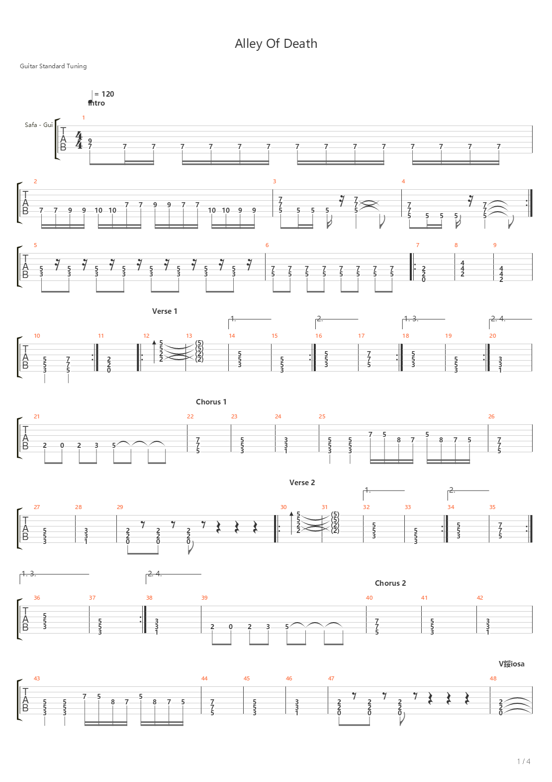 Alley Of Death吉他谱