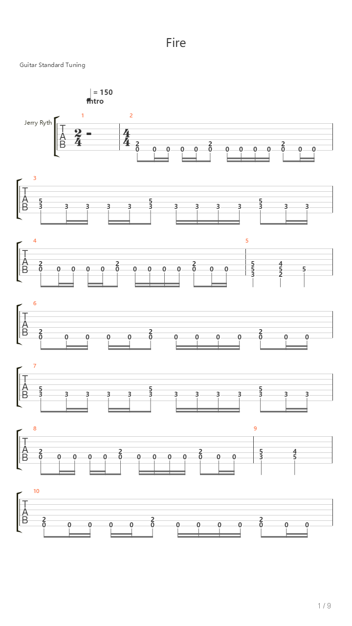 Fire吉他谱