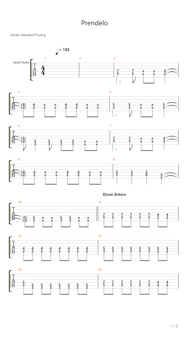 Prendelo吉他谱