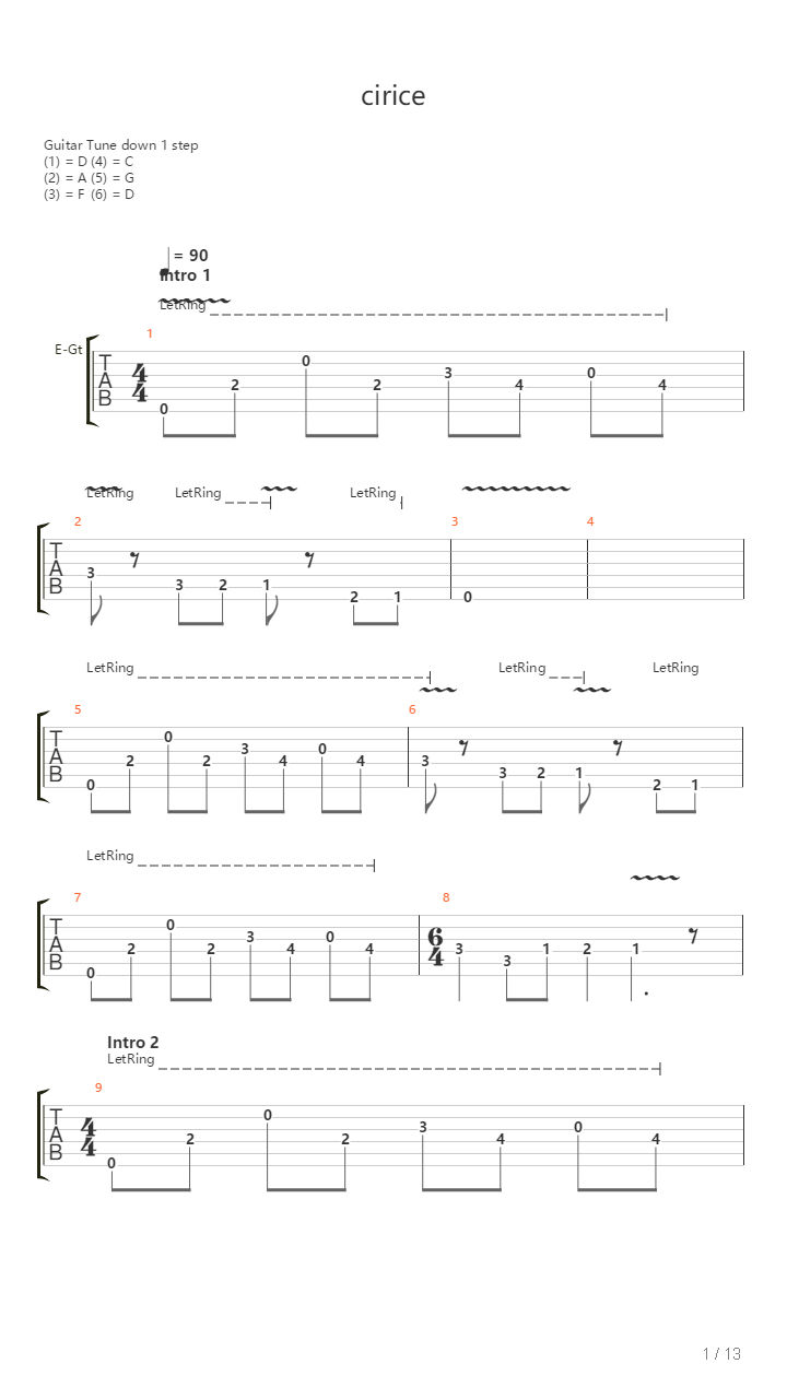 Cirice吉他谱