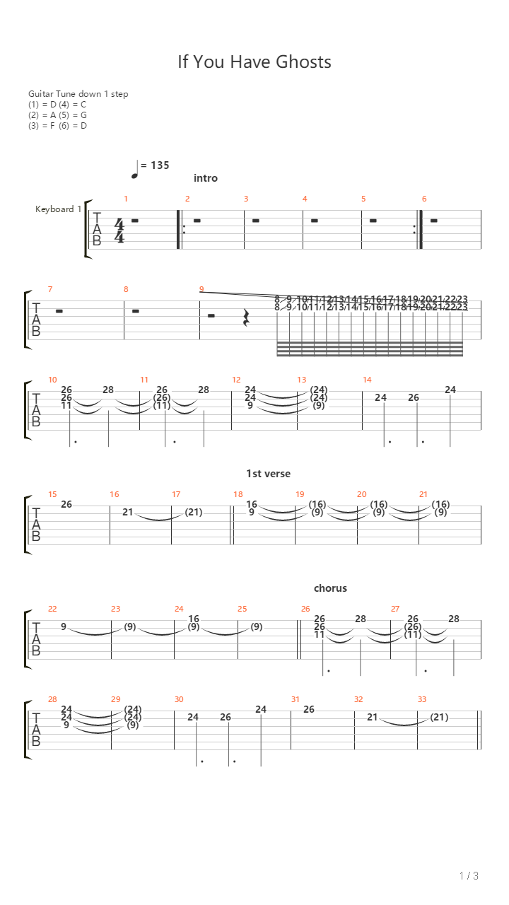 If You Have Ghosts吉他谱