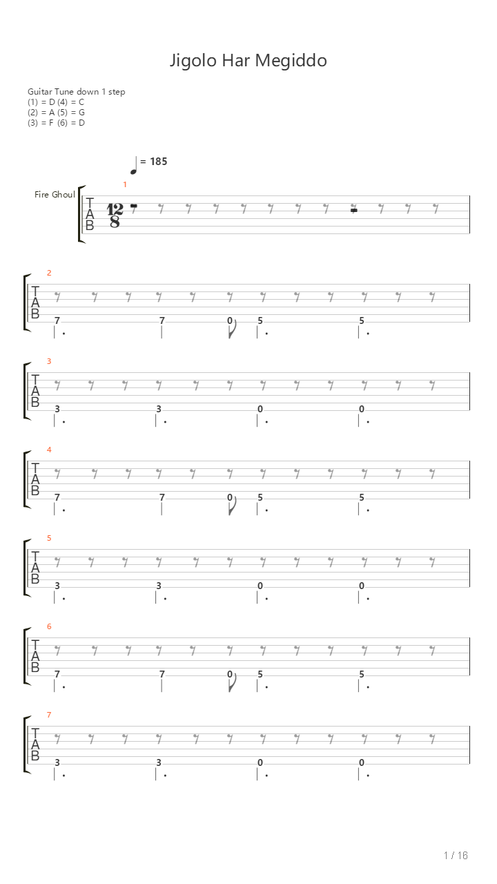 Jigolo Har Megiddo吉他谱