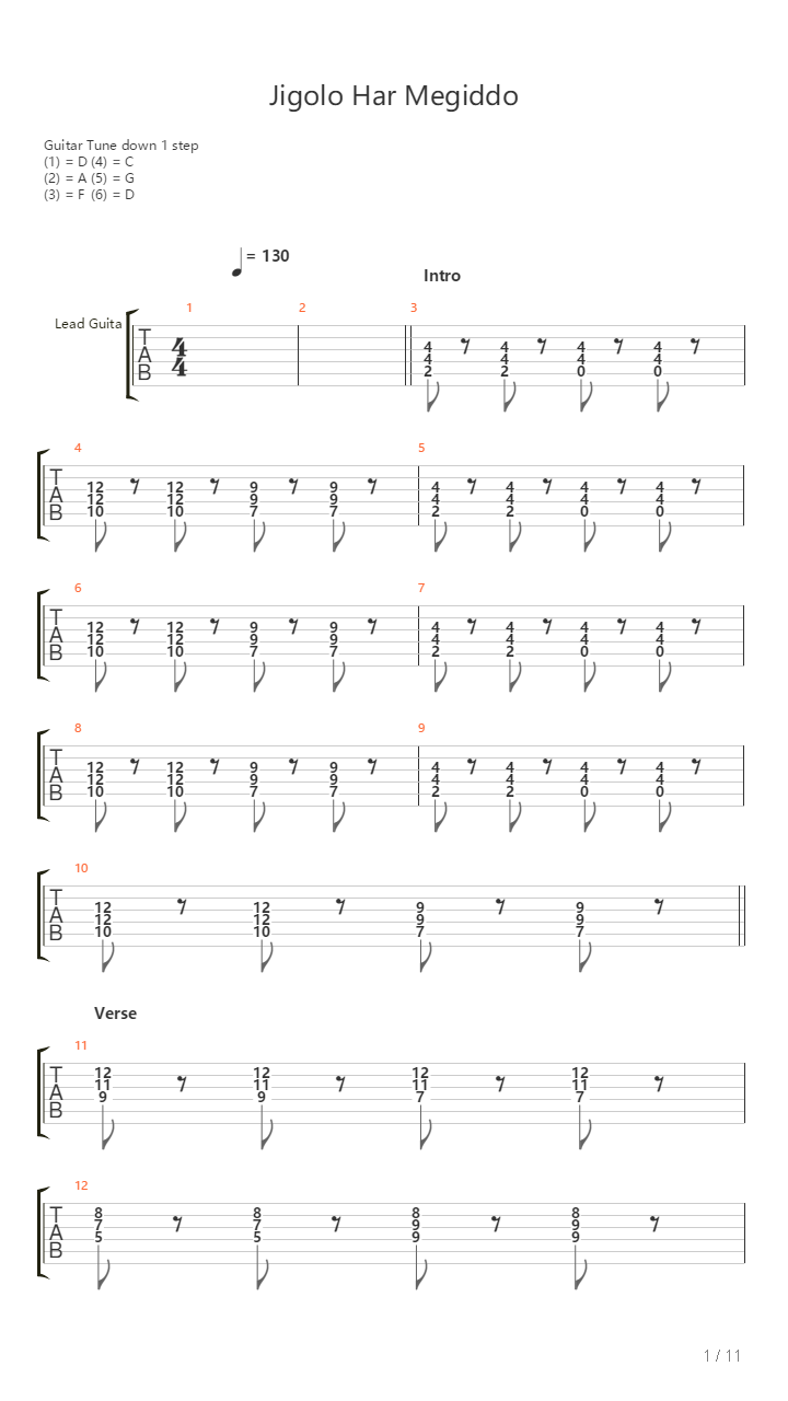 Jigolo Har Megiddo吉他谱