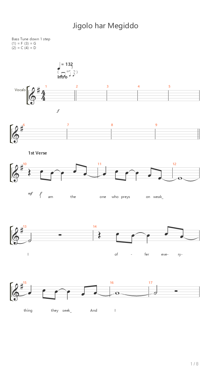 Jigolo Har Megiddo吉他谱