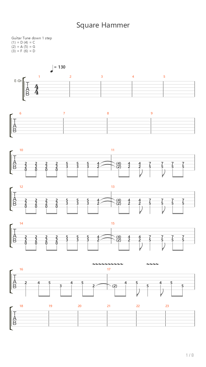 Square Hammer吉他谱