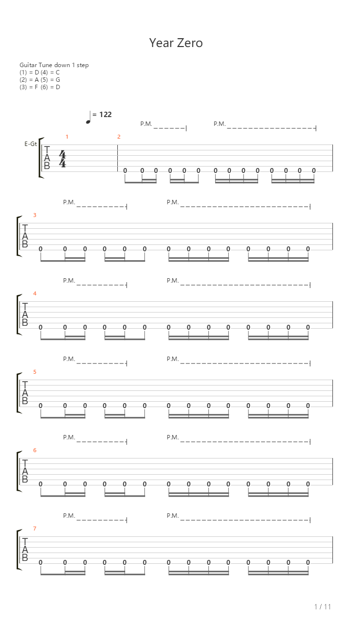 Year Zero吉他谱