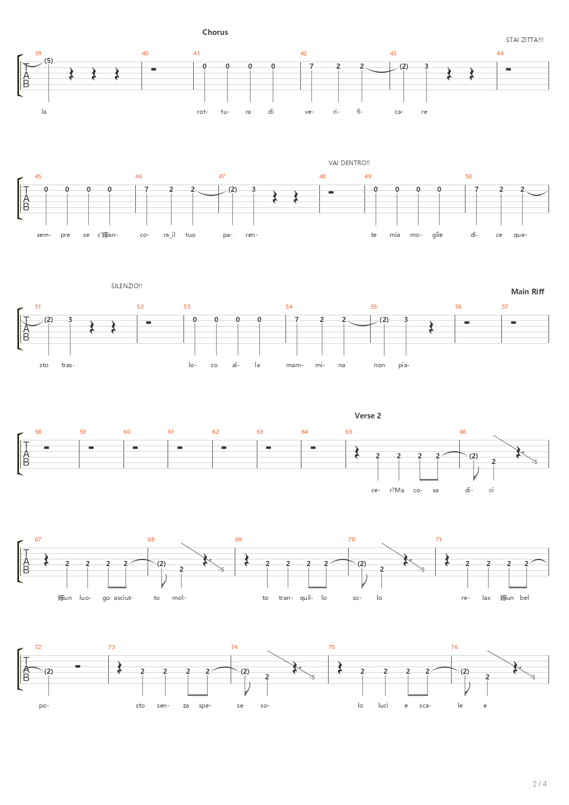 La Zincatura吉他谱