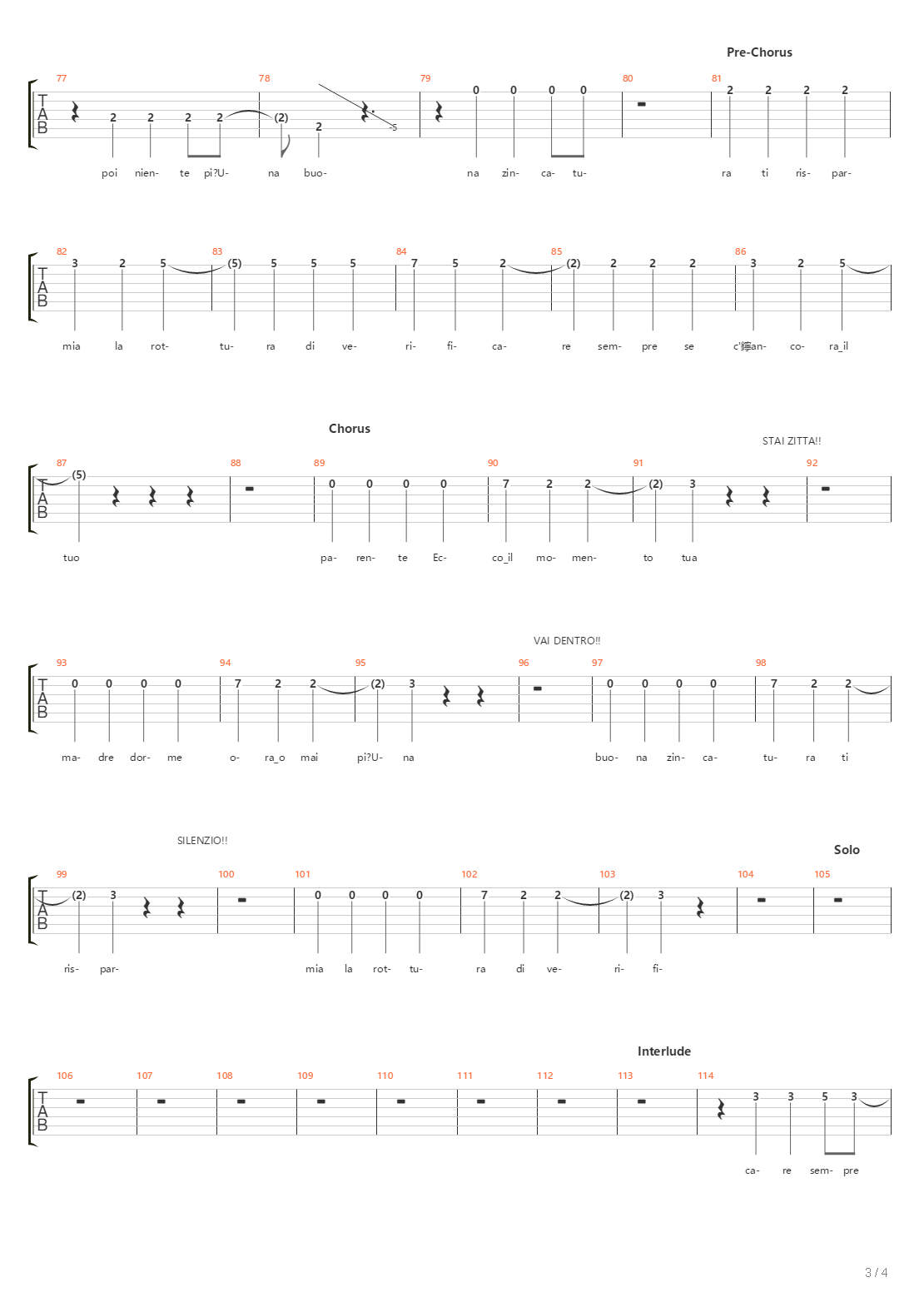 La Zincatura吉他谱