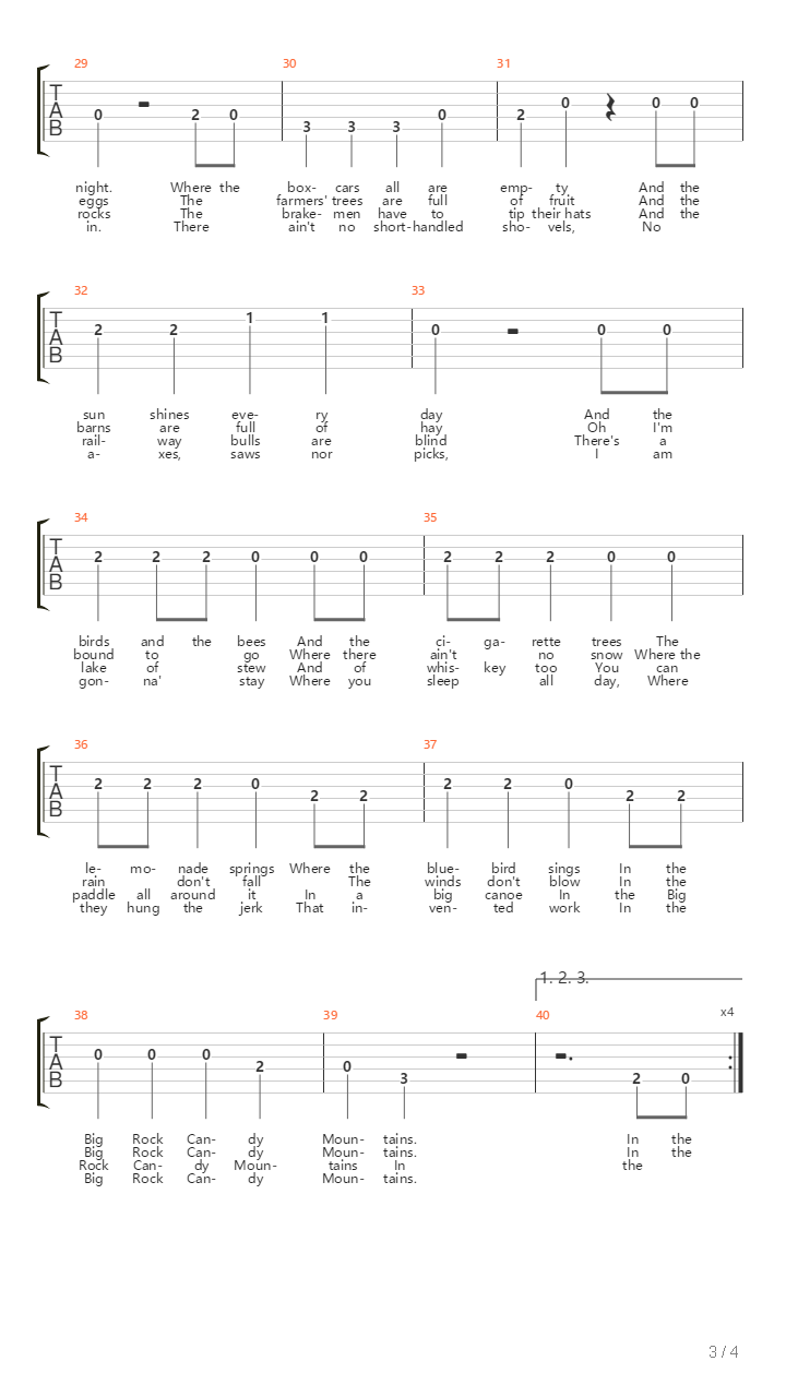 Big Rock Candy Mountain吉他谱