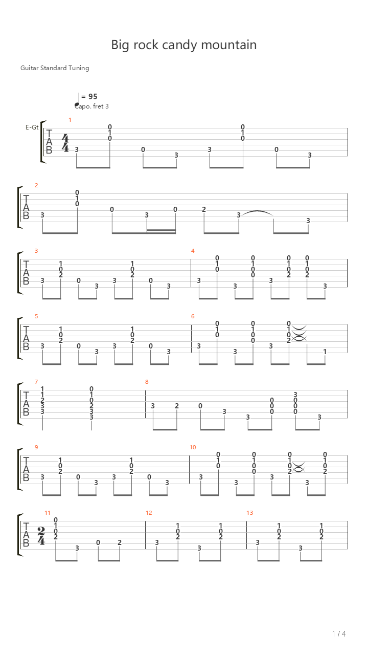 Big Rock Candy Mountain吉他谱
