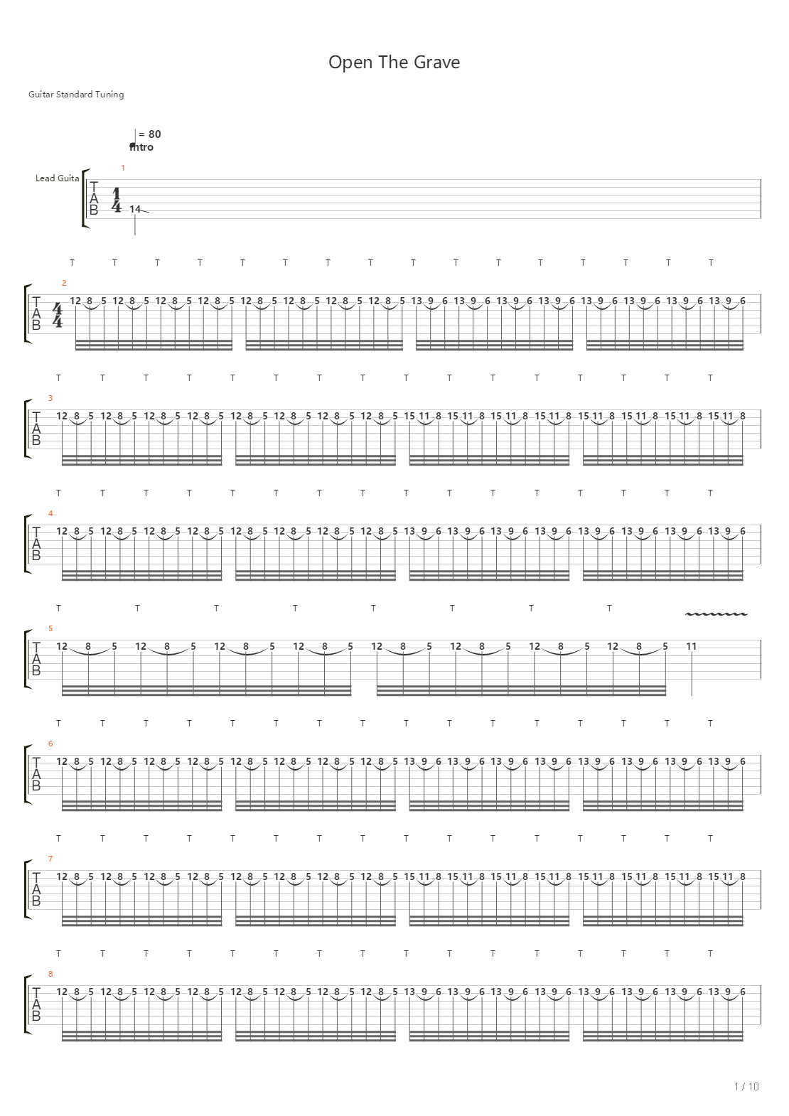 Open The Grave吉他谱