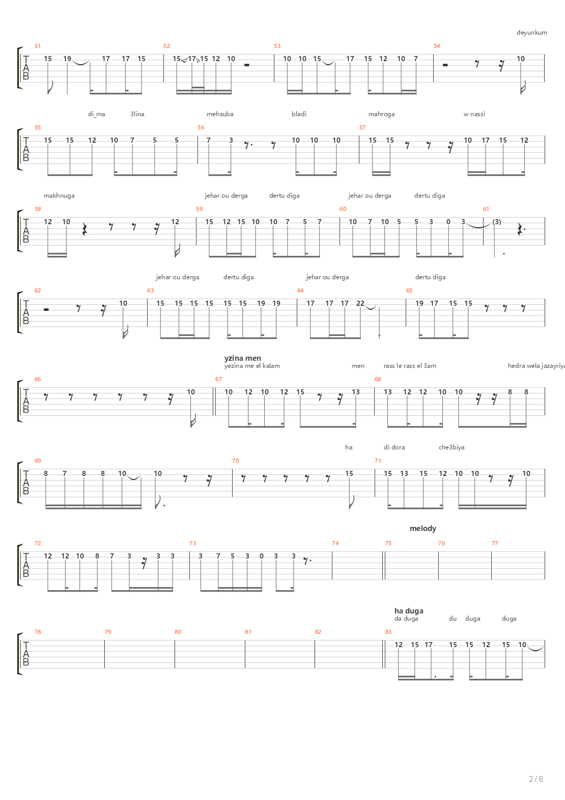 Douga Douga吉他谱