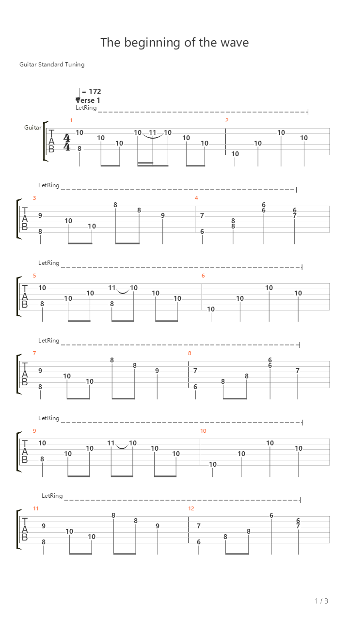 The Beginning Of The Wave吉他谱