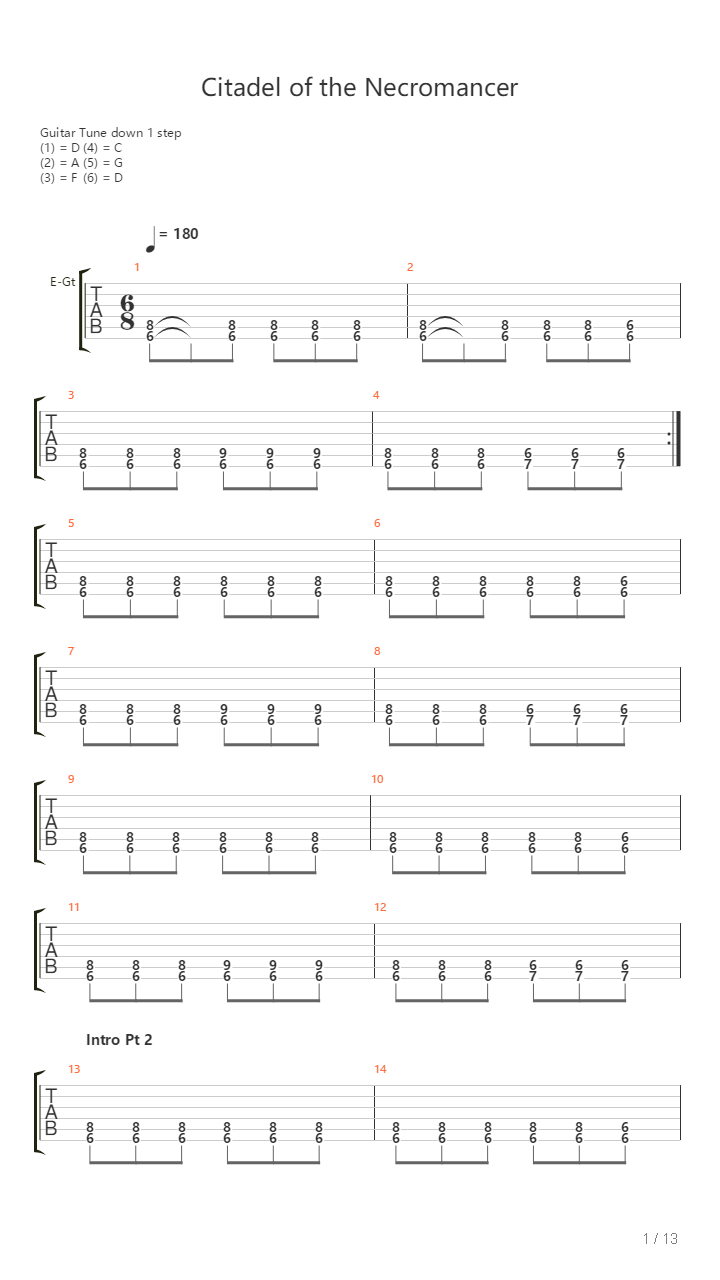Citadel Of The Necromancer吉他谱