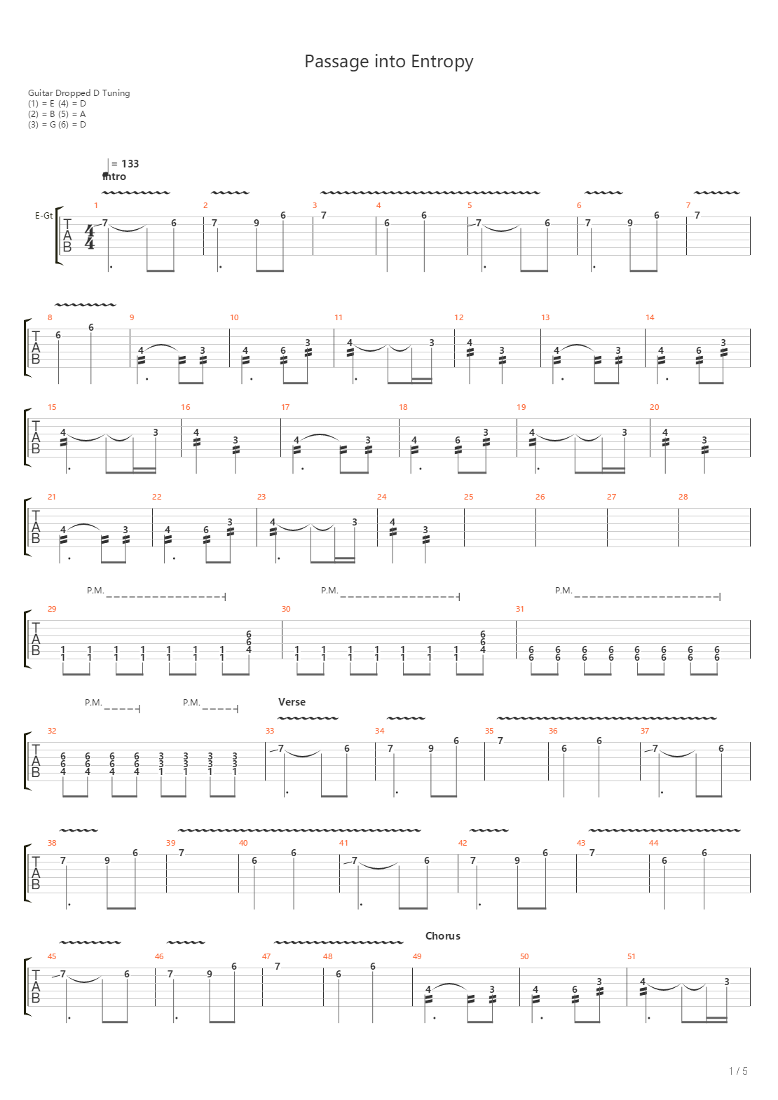 Passage Into Entropy吉他谱