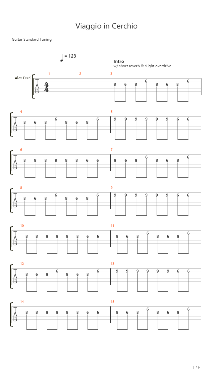 Viaggio In Cerchio吉他谱