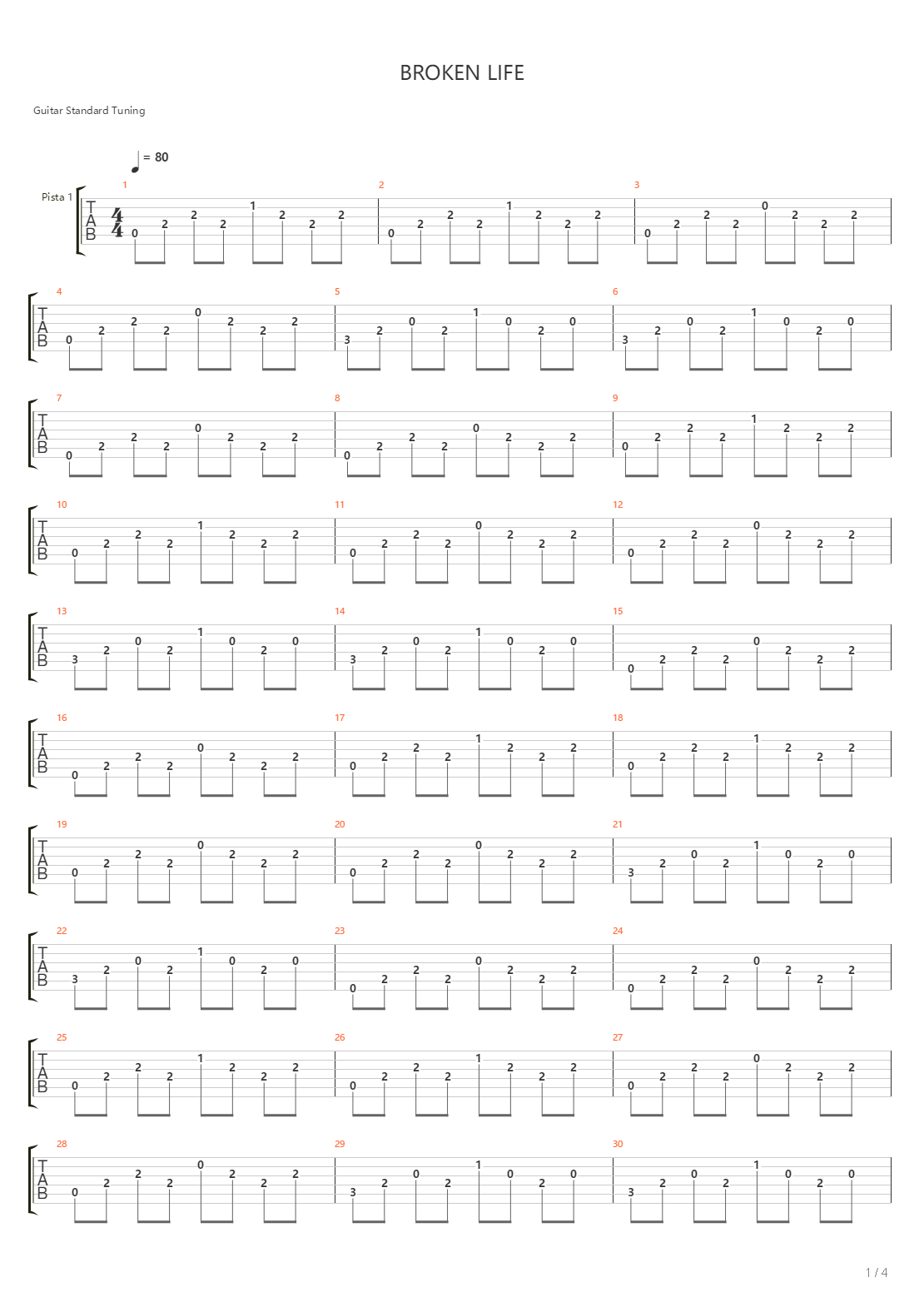 Broken Life吉他谱