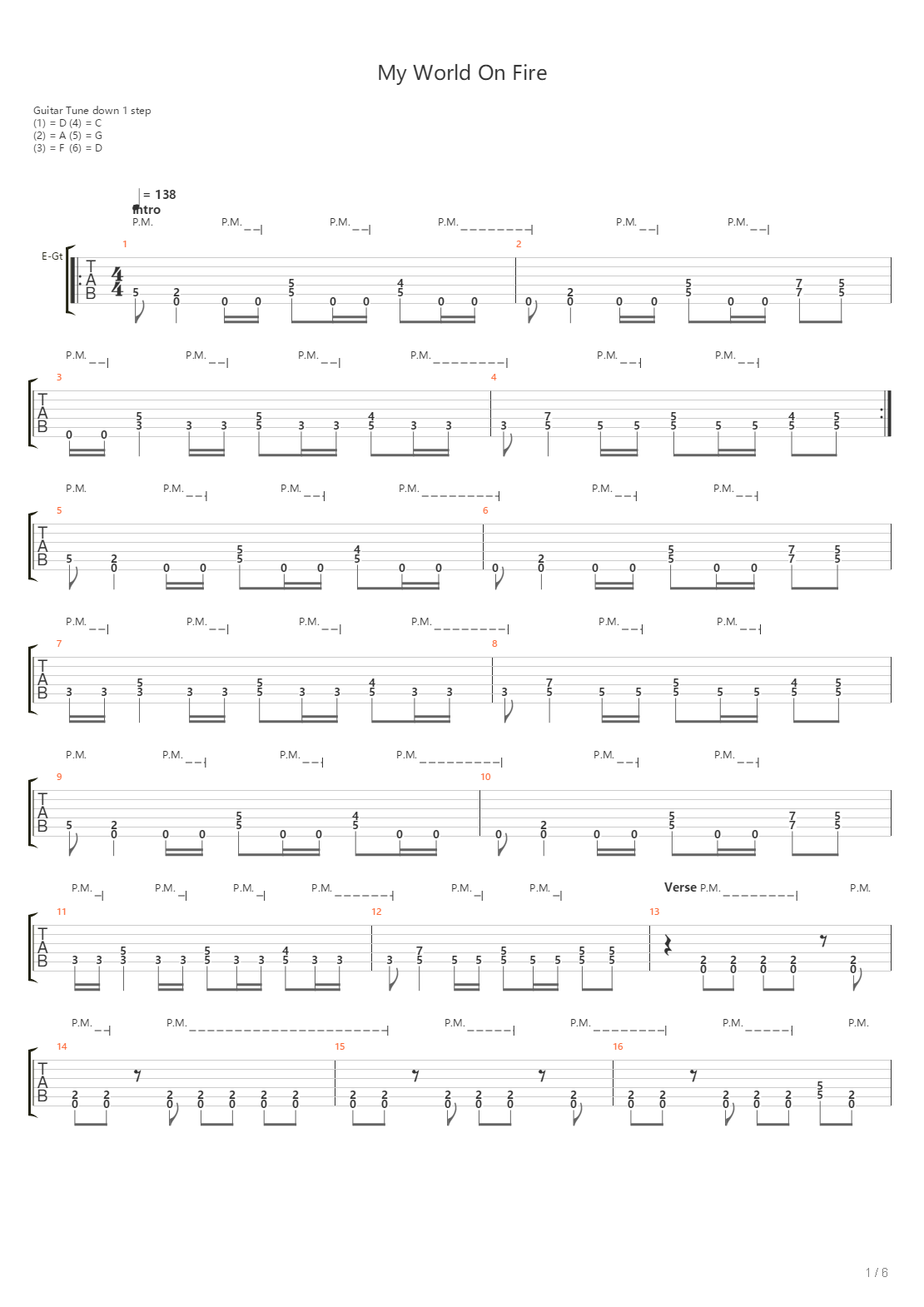 My World On Fire吉他谱