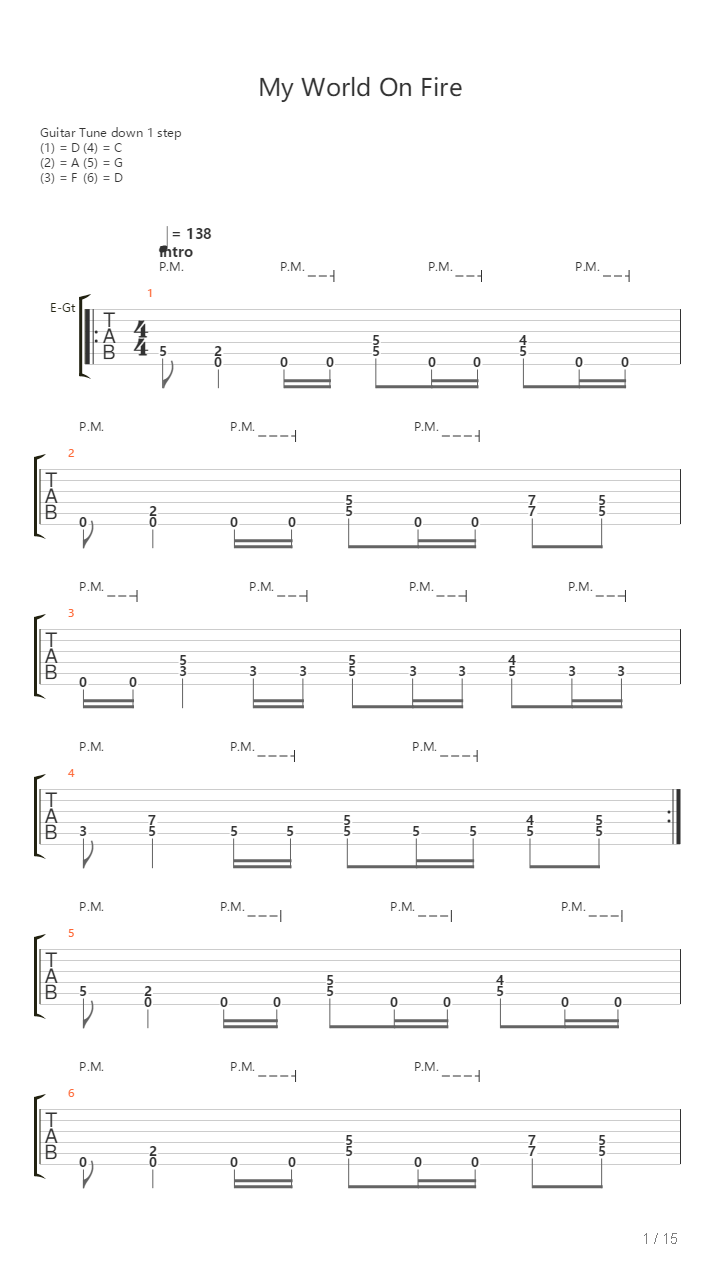 My World On Fire吉他谱