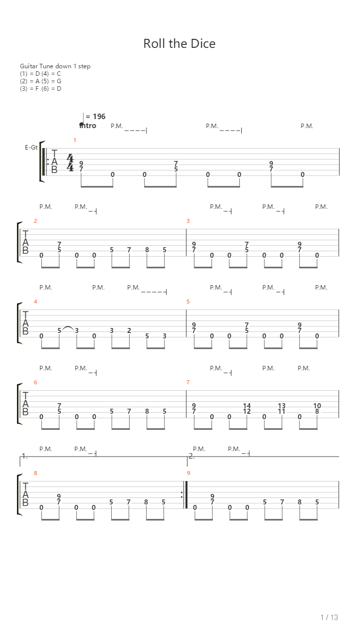 Roll The Dice吉他谱