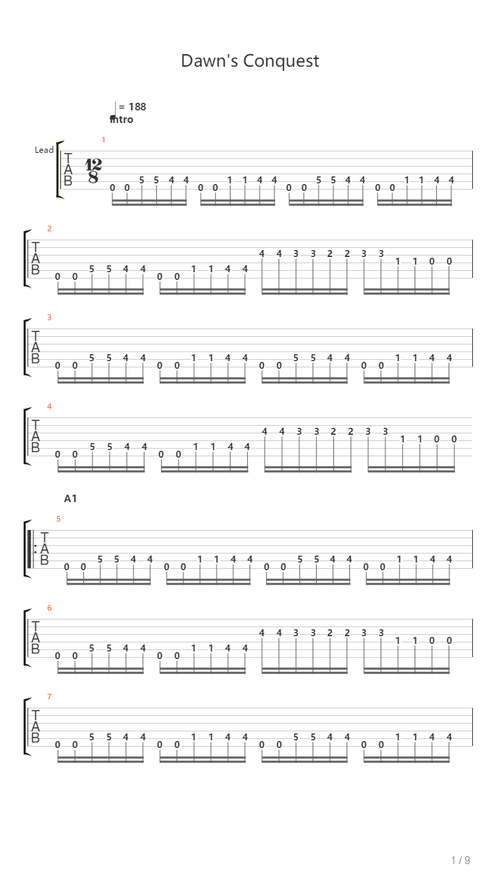 Dawns Conquest吉他谱