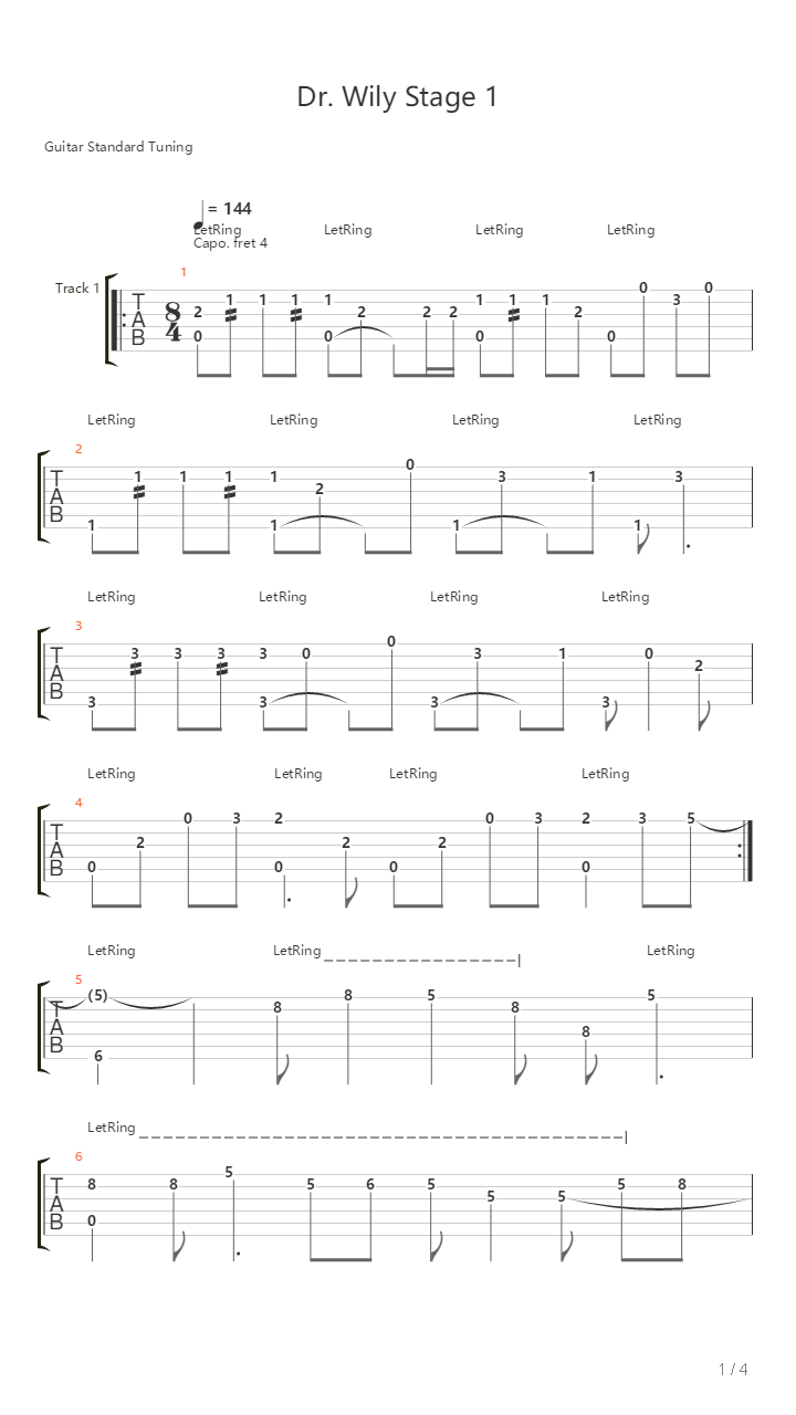 Dr Wilys Stage 1吉他谱