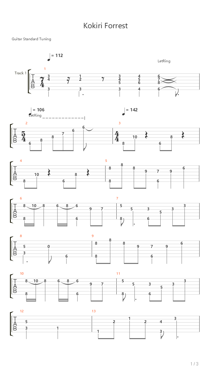Kokiri Forrest吉他谱