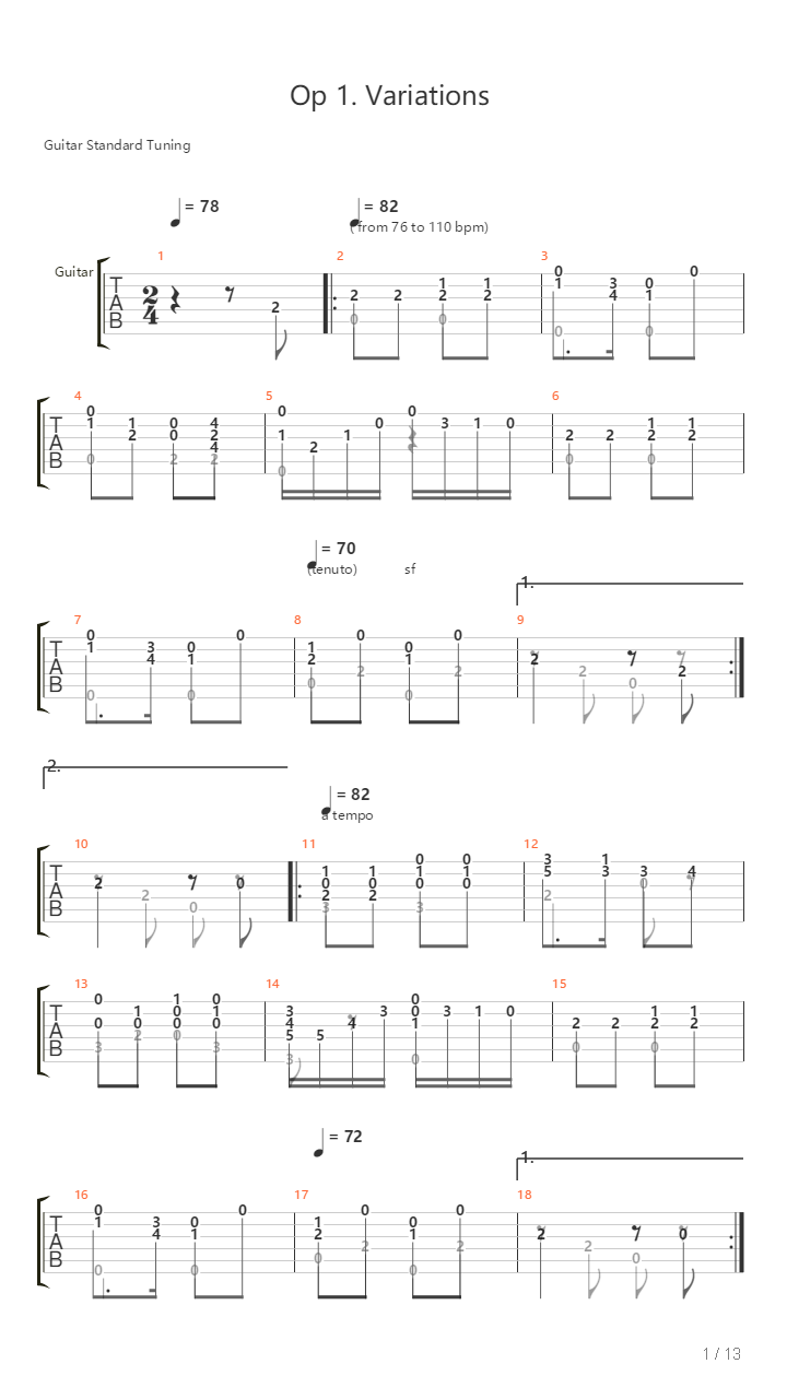 Johann Padovetz - Op 1吉他谱