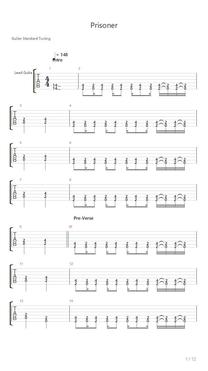 Prisoner吉他谱
