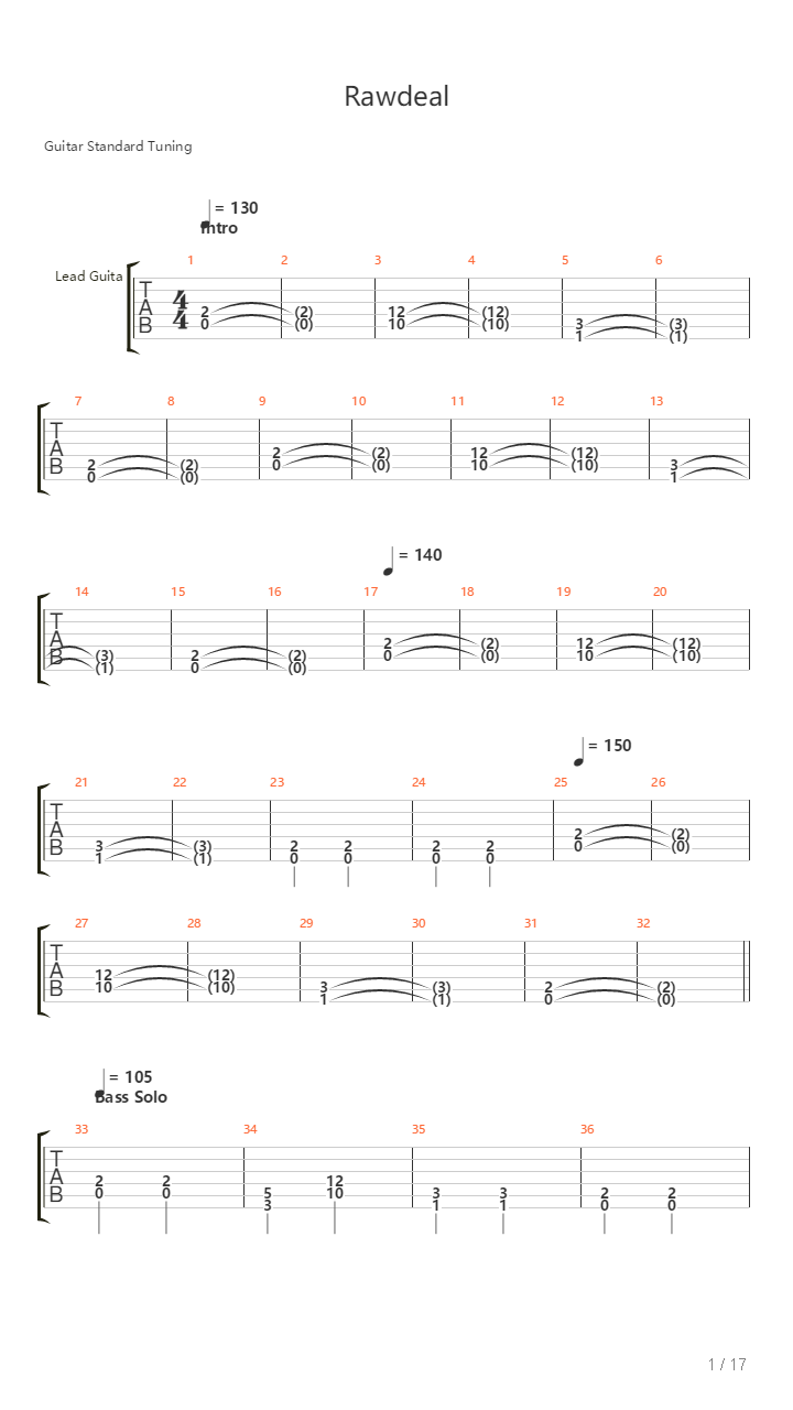 Rawdeal吉他谱