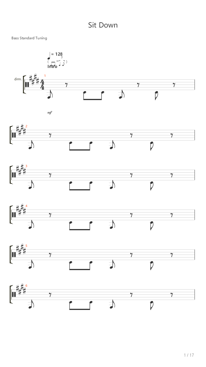 Sit Down吉他谱