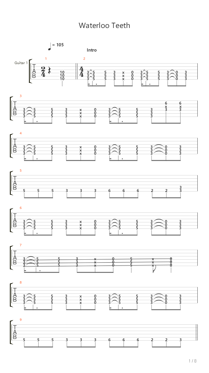 Waterloo Teeth吉他谱