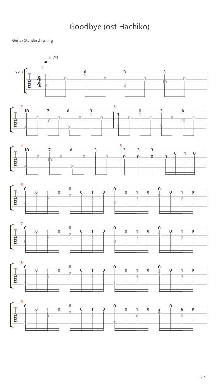 Goodbye吉他谱