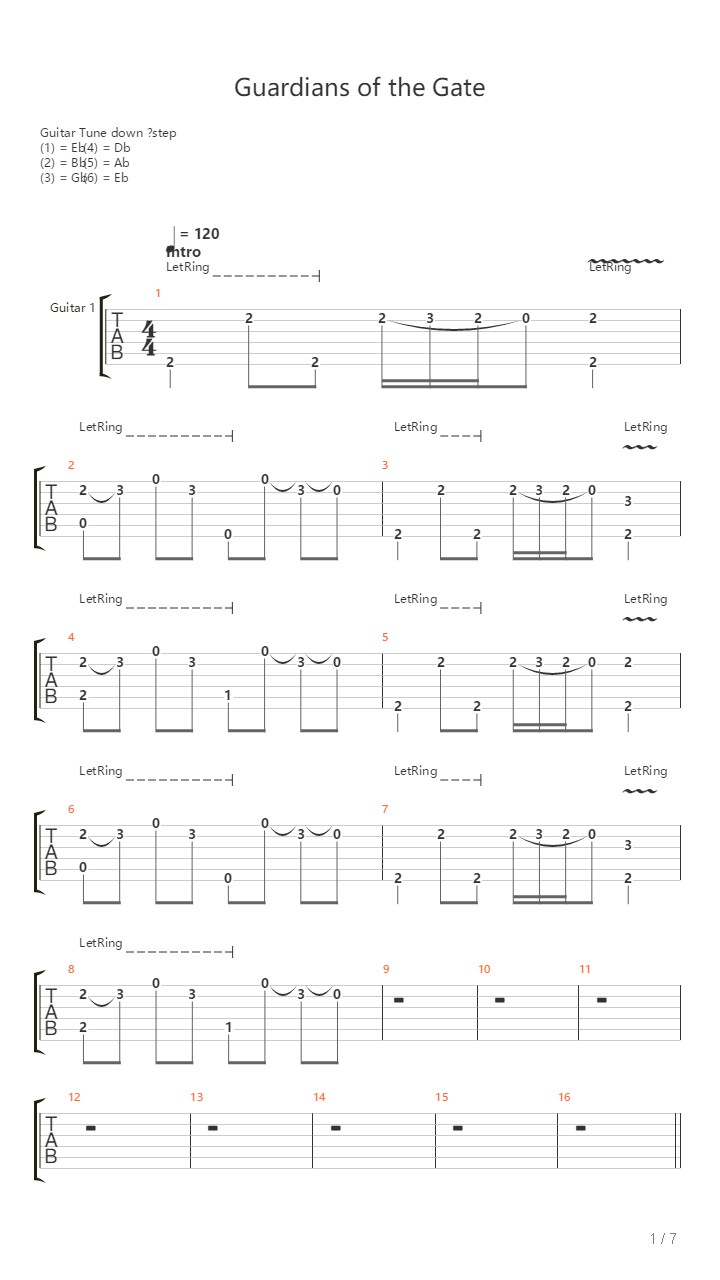 Guardian Of The Gates吉他谱