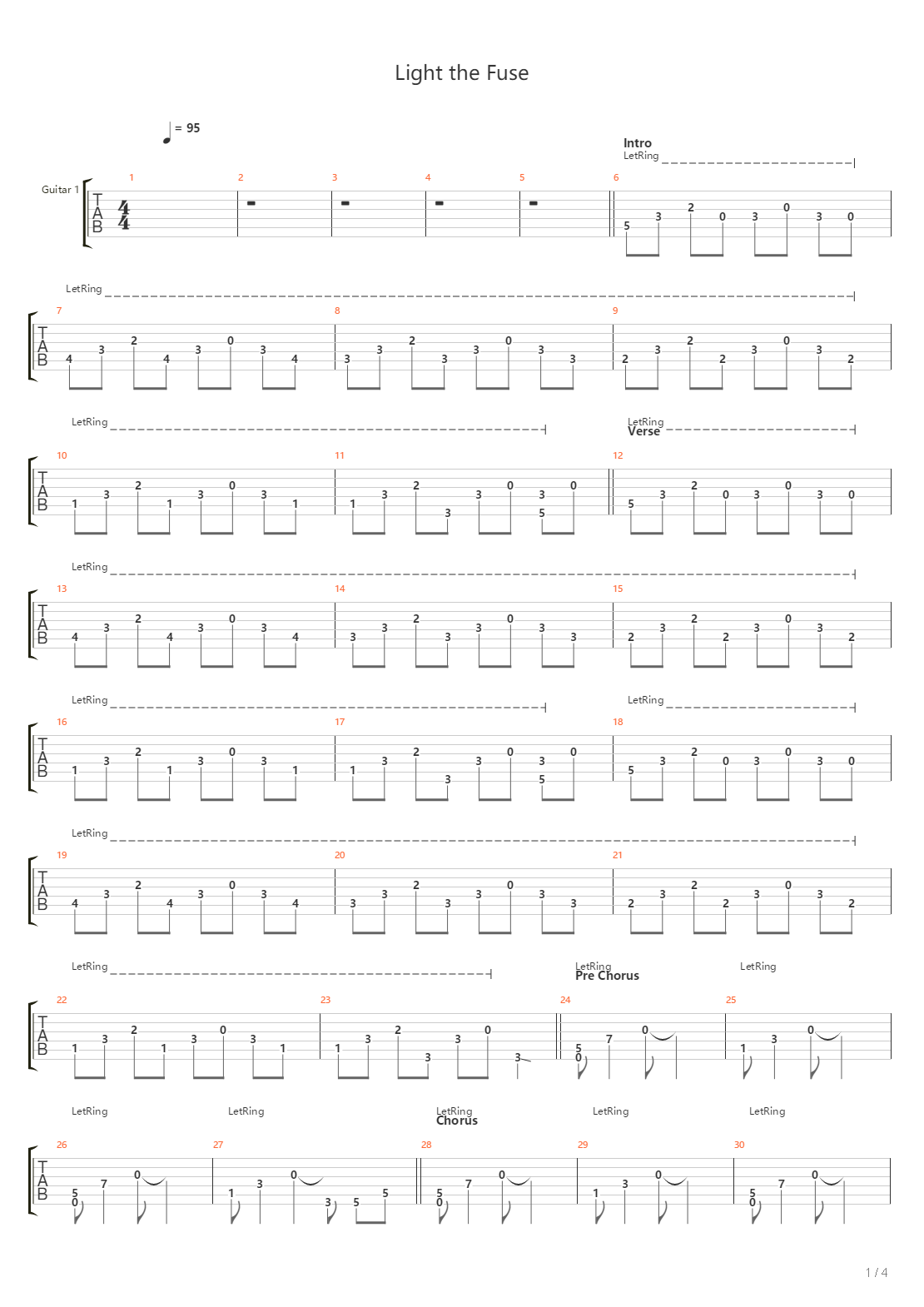 Light The Fuse吉他谱