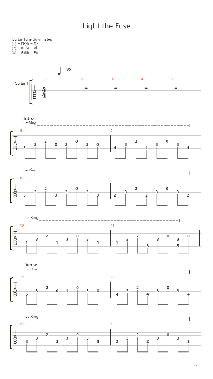 Light The Fuse吉他谱
