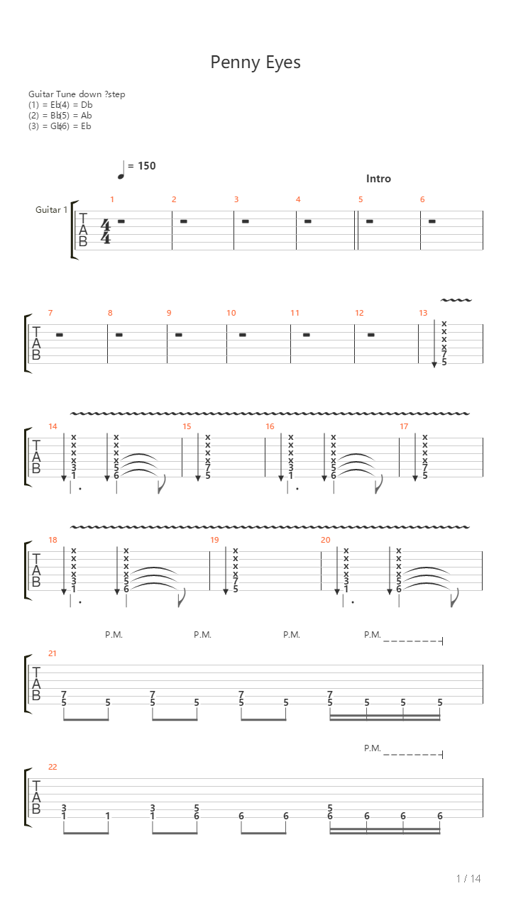 Penny Eyes吉他谱