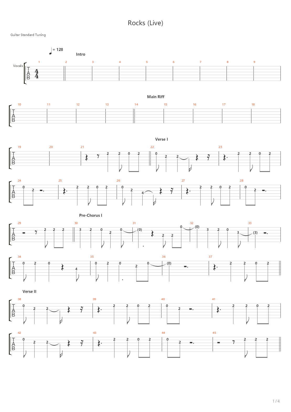 Rocks吉他谱