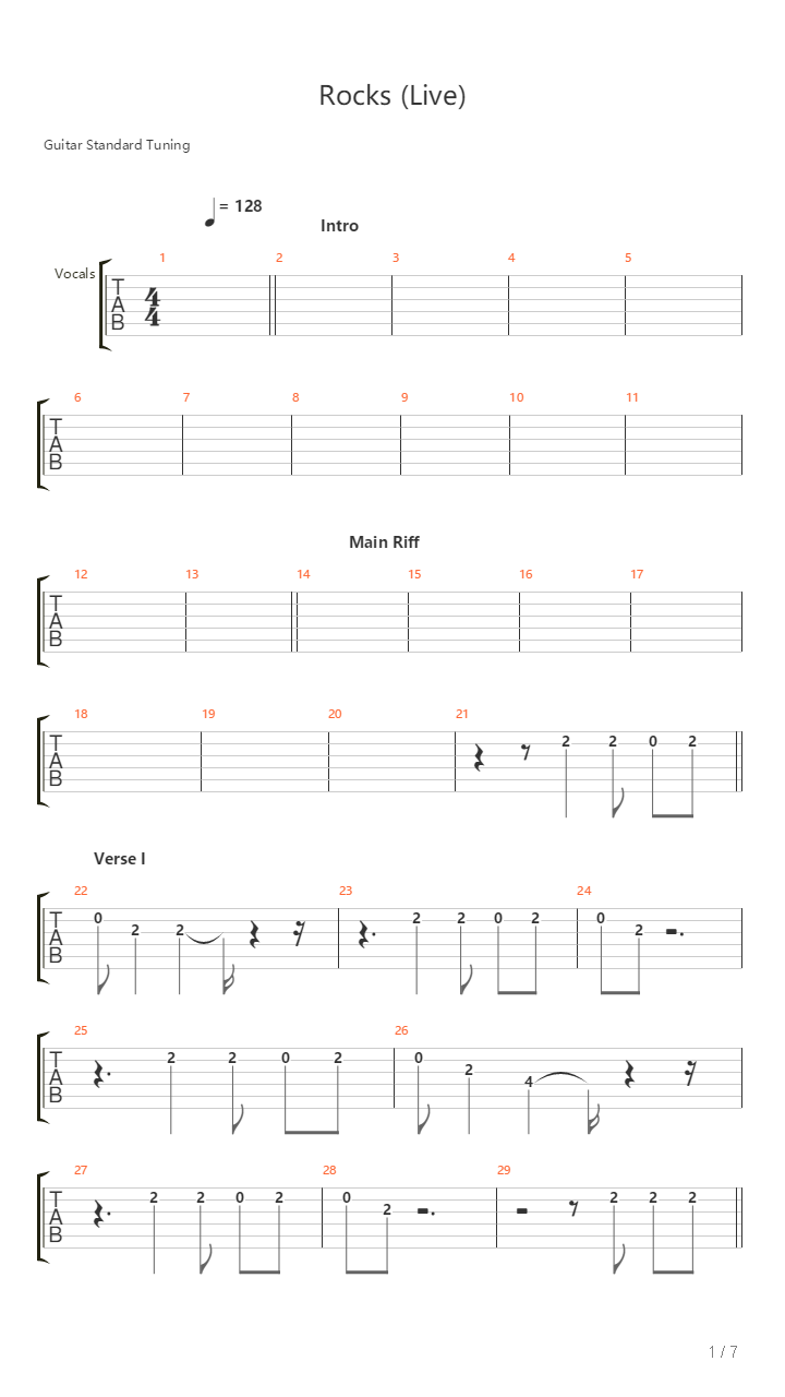 Rocks吉他谱