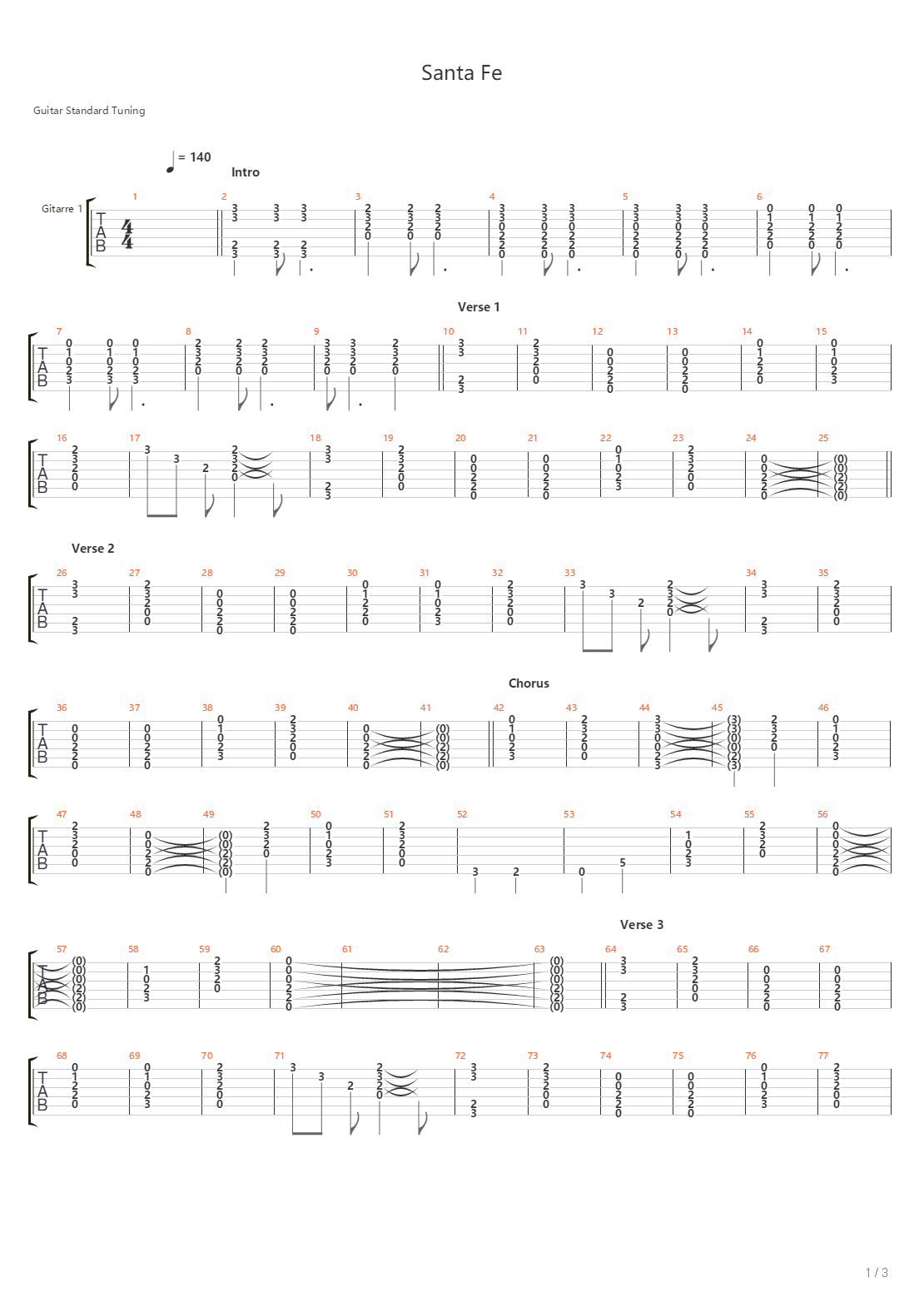 Santa Fe吉他谱